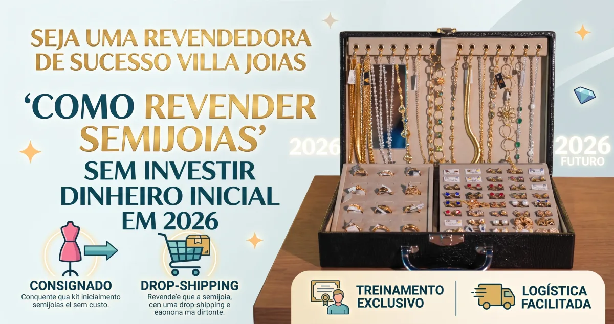mulher sorrindo segurando kit de semijoias recebido em casa sem precisar investir dinheiro